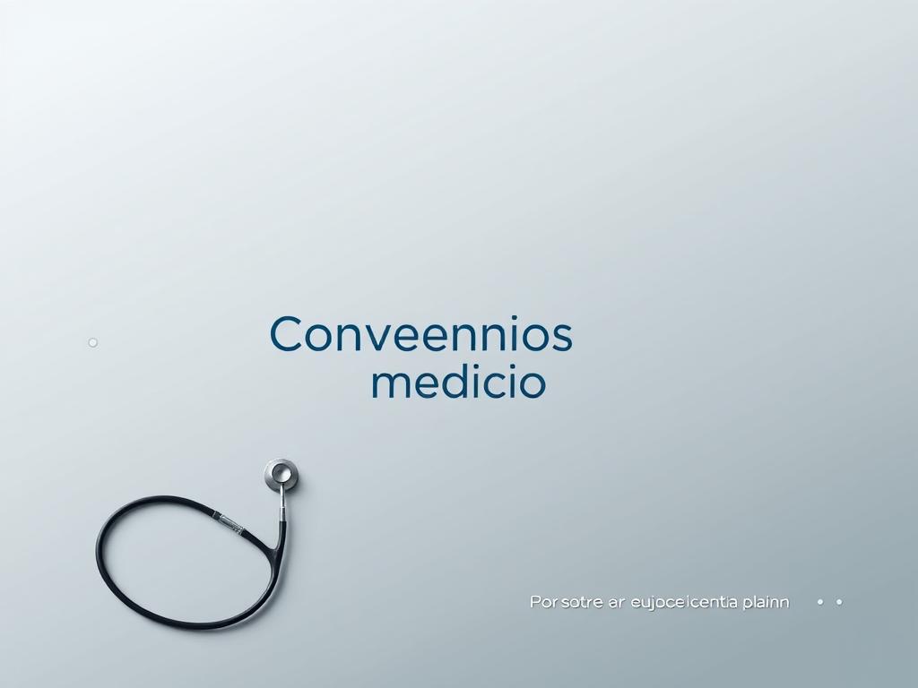 A modern, minimal and clean design layout depicting a "Convenios medico" health plan. The foreground features a simple yet elegant illustration of a stethoscope, symbolizing the medical aspect. The middle ground showcases a concise and professional-looking "Convenios medico" brand name, with a subtle gradient or texture to add visual interest. The background has a soothing, muted color palette, potentially a soft gradient or subtle pattern, conveying a sense of trustworthiness and wellness. The overall composition should be well-balanced, with a focus on simplicity and sophistication to align with the "Saiba o Valor do Plano da Unimed com a Maximo" article and the "Por que cotar seu plano Unimed com a Maximo Consultoria hoje" section title. A modern, minimal and clean design layout depicting a "Convenios medico" health plan. The foreground features a simple yet elegant illustration of a stethoscope, symbolizing the medical aspect. The middle ground showcases a concise and professional-looking "Convenios medico" brand name, with a subtle gradient or texture to add visual interest. The background has a soothing, muted color palette, potentially a soft gradient or subtle pattern, conveying a sense of trustworthiness and wellness. The overall composition should be well-balanced, with a focus on simplicity and sophistication to align with the "Saiba o Valor do Plano da Unimed com a Maximo" article and the "Por que cotar seu plano Unimed com a Maximo Consultoria hoje" section title.