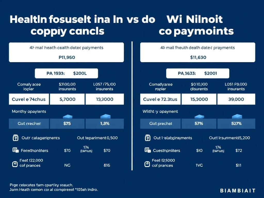 Comparação entre planos com e sem coparticipação mostrando a diferença de preços
