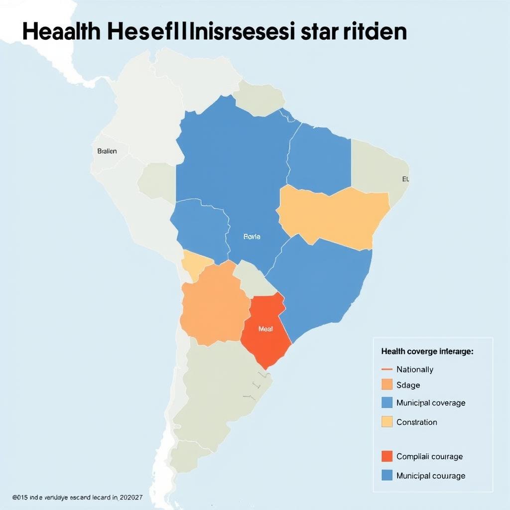 Mapa do Brasil mostrando diferentes regiões de cobertura de planos de saúde