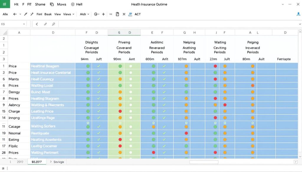 Exemplo de planilha para comparação de cotação de convênio médico Exemplo de planilha para comparação de cotação de convênio médico