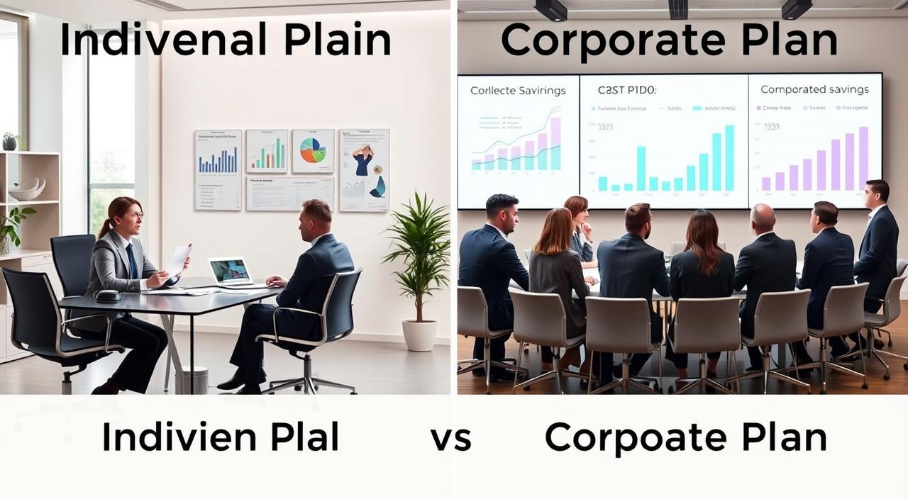 Qual a diferença de preço entre plano individual e empresarial?